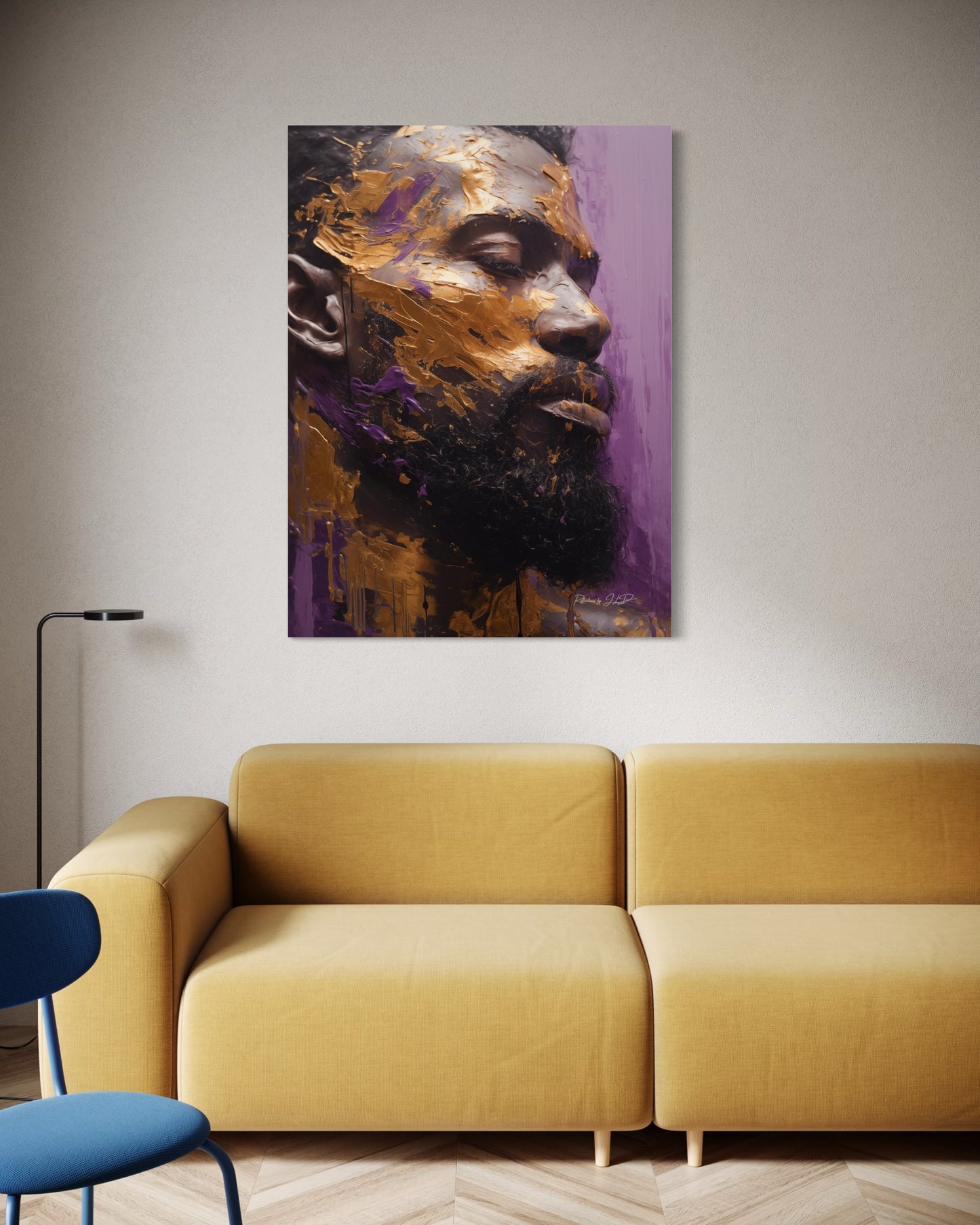 A Royal Man | Black Wall Art |Stretched Canvas Print Wall Art | Black Art | African American Art