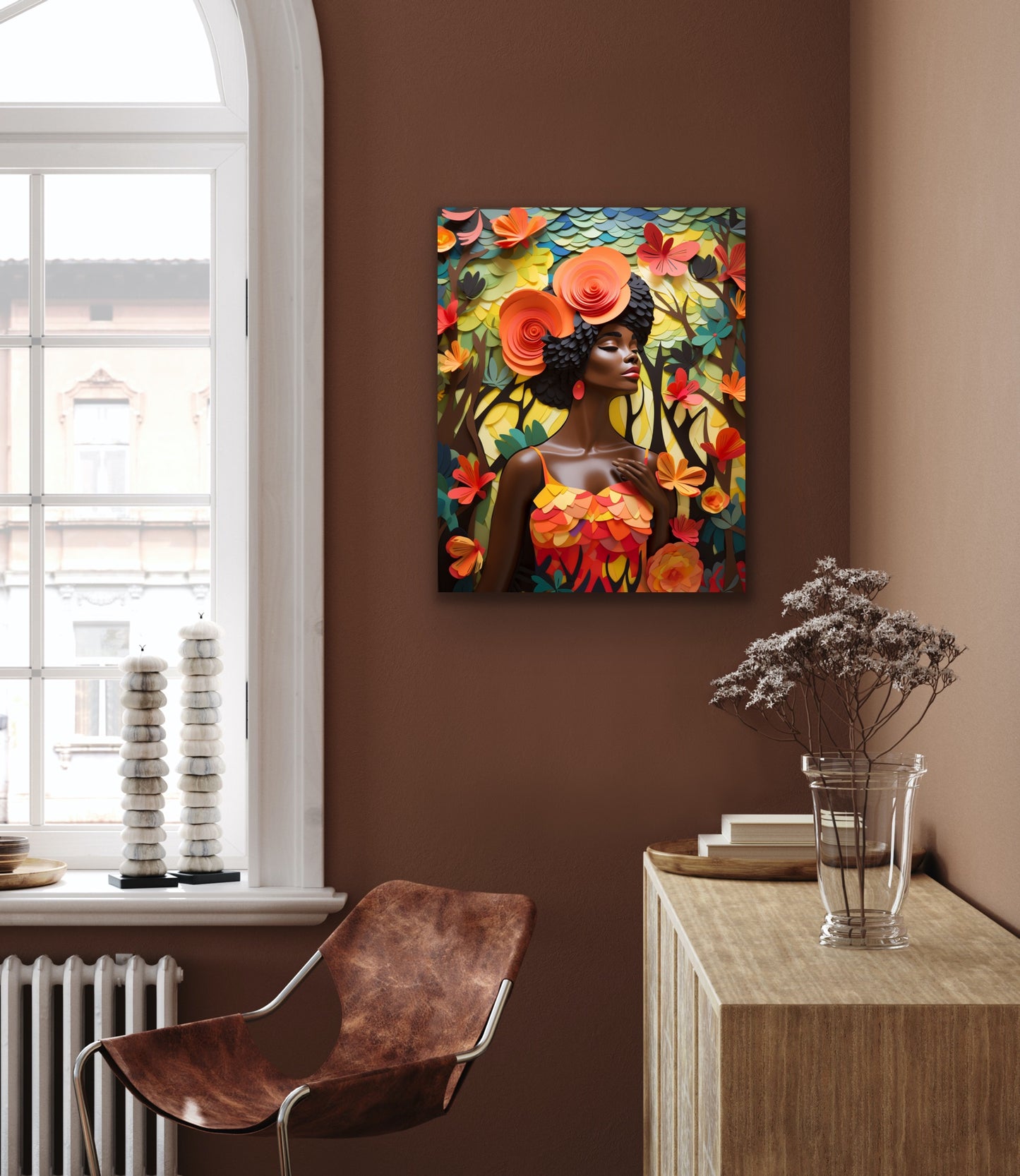 Sun Kissed Garden | Stretched Canvas Print Wall Art | Black Art | African American Art