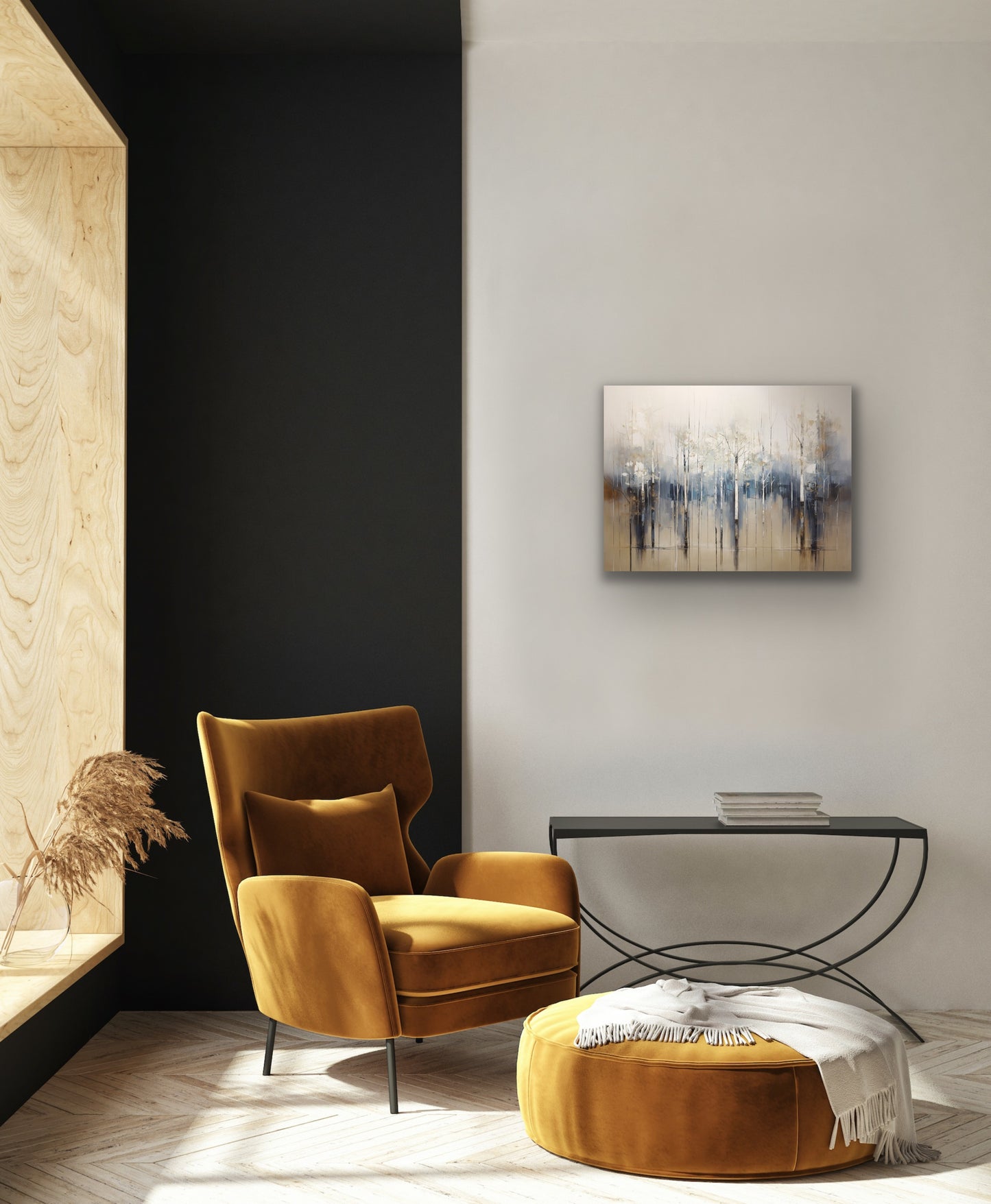 Autumn Woods | Stretched Canvas Print Wall Art | African American Art | Staging Art