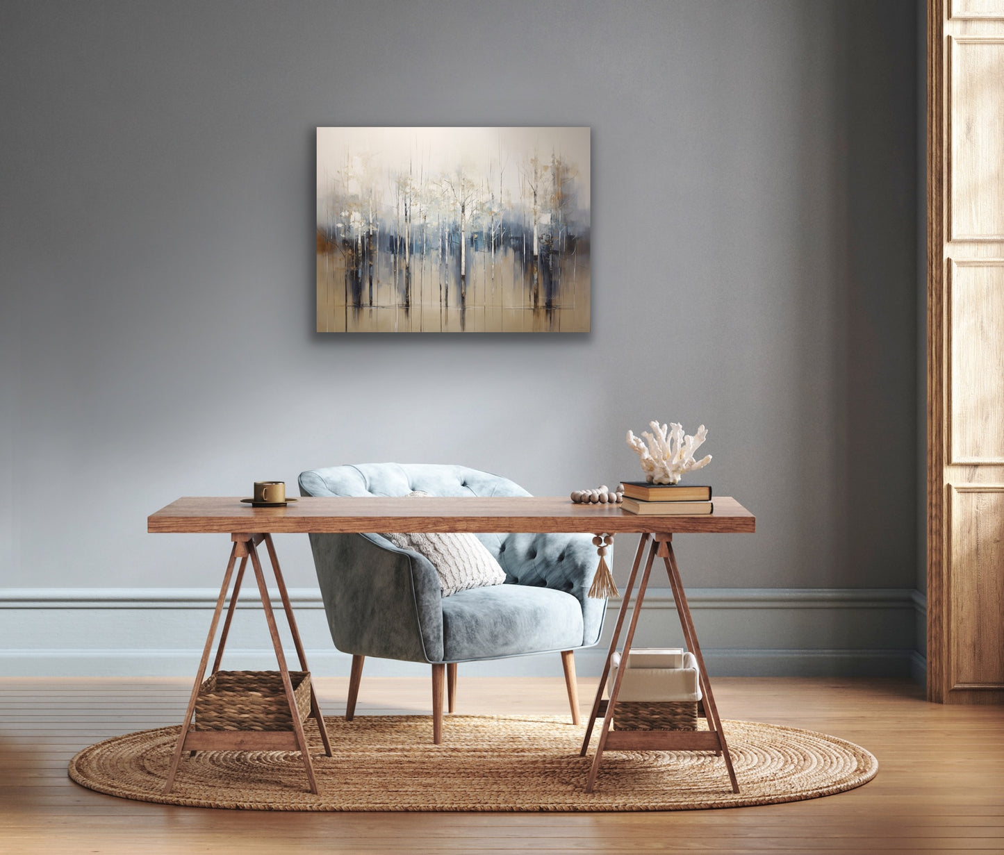 Autumn Woods | Stretched Canvas Print Wall Art | African American Art | Staging Art