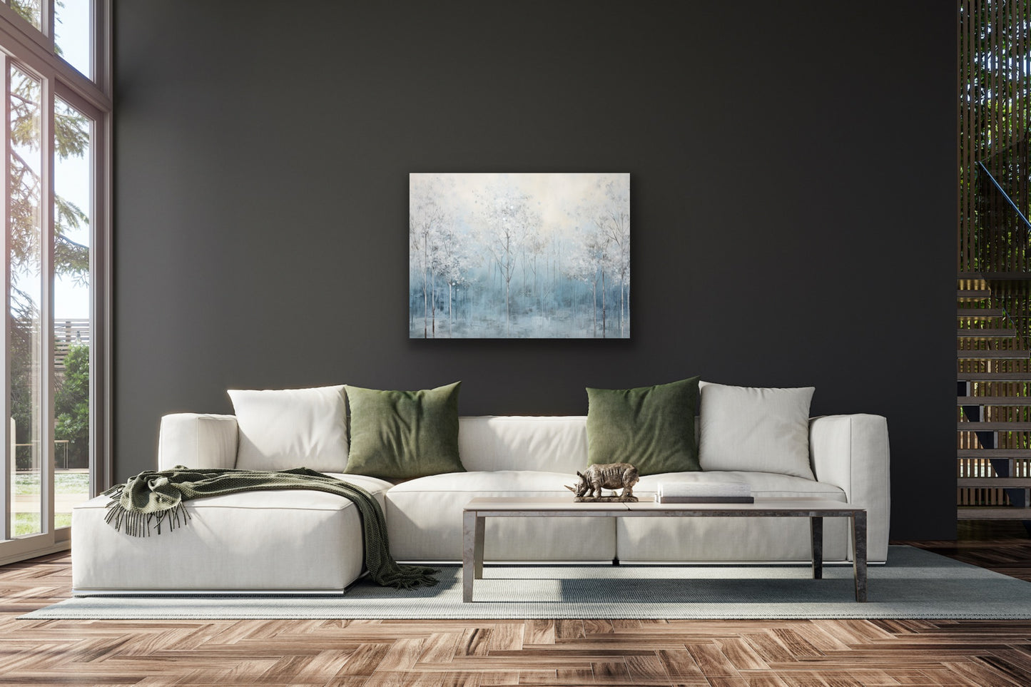 Winter Woods | Stretched Canvas Print Wall Art | African American Art | Staging Art