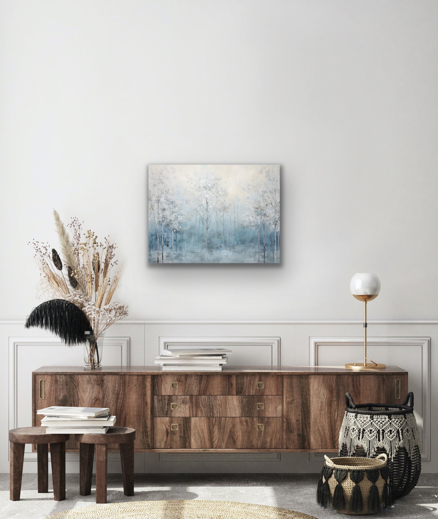 Winter Woods | Stretched Canvas Print Wall Art | African American Art | Staging Art