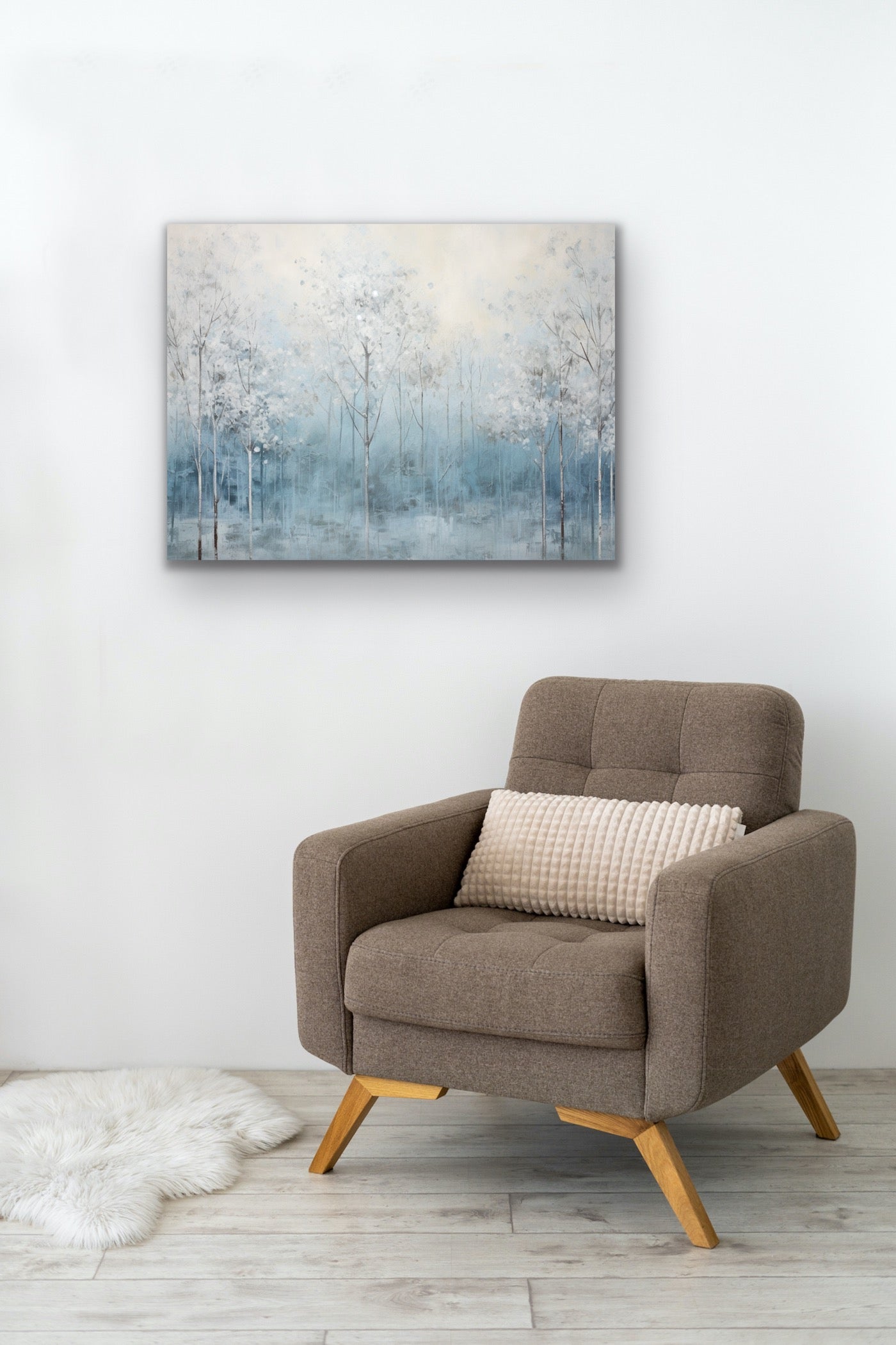 Winter Woods | Stretched Canvas Print Wall Art | African American Art | Staging Art