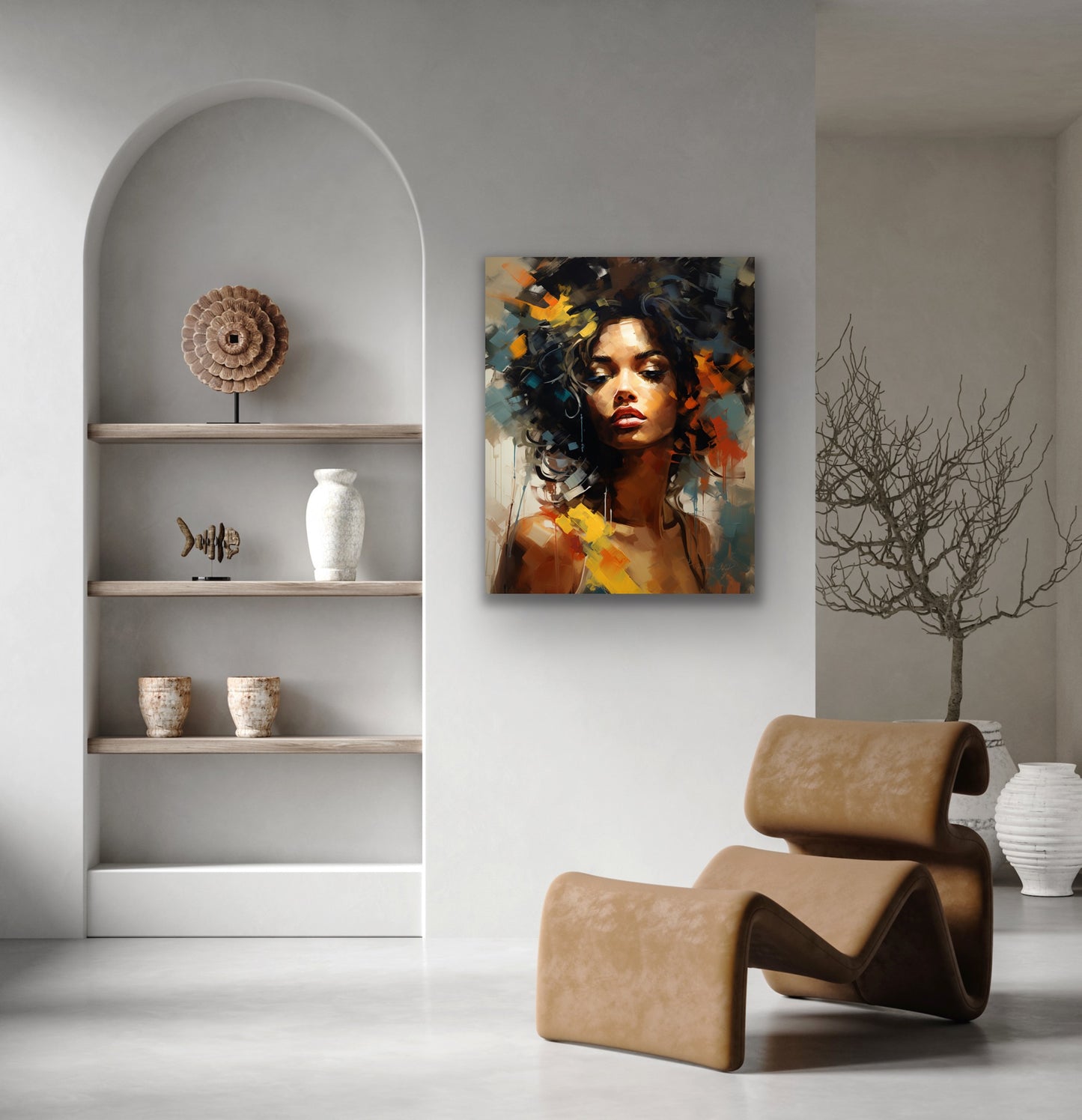 Natural Beauty | Stretched Canvas Print Wall Art | Black Art | African American Art