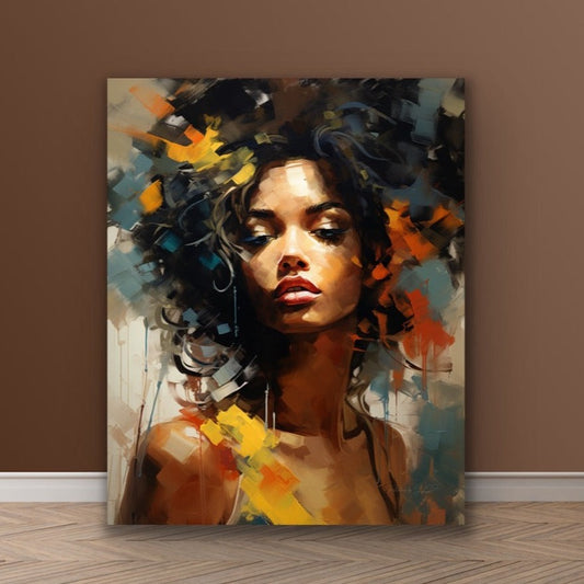 Natural Beauty | Stretched Canvas Print Wall Art | Black Art | African American Art