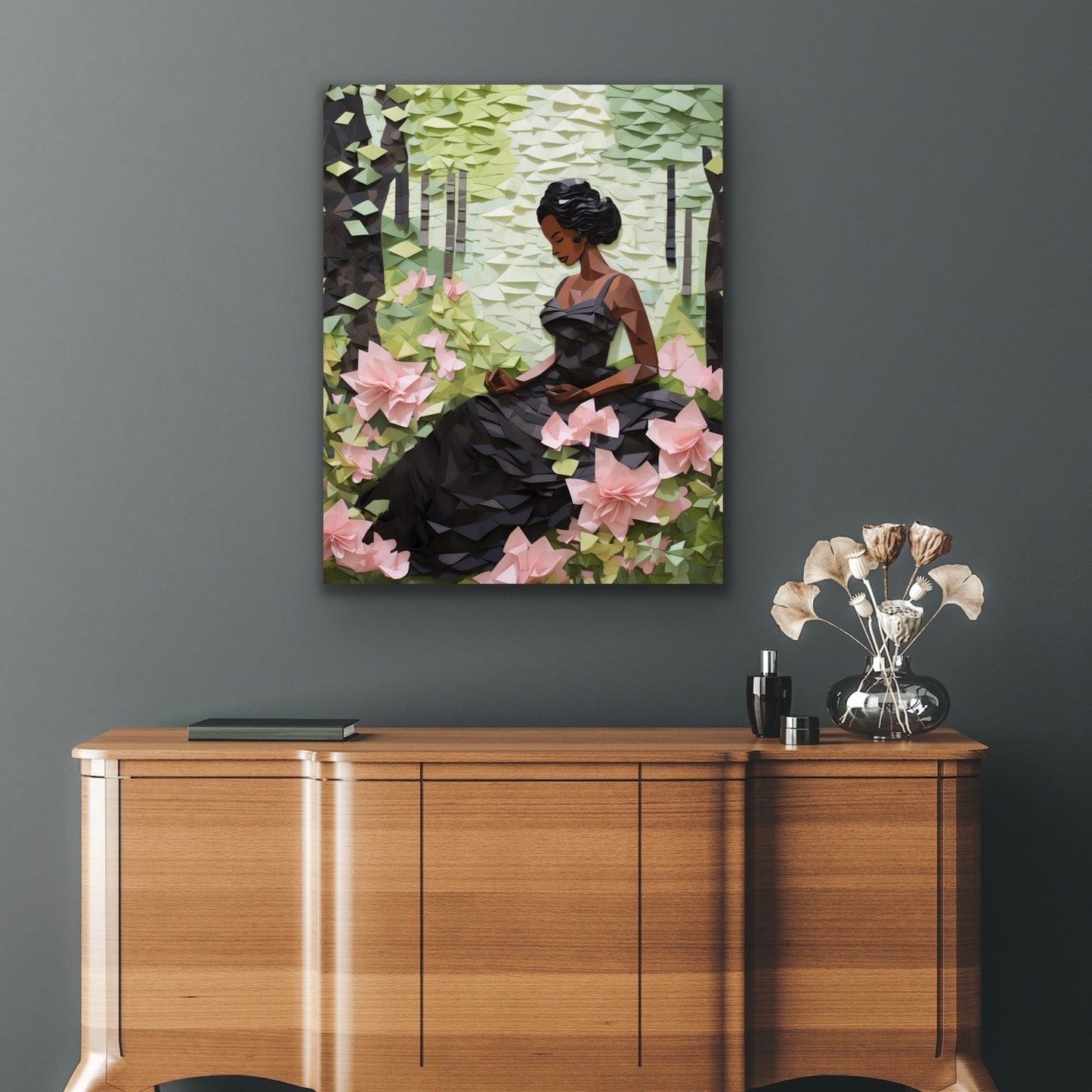 Peace In The Garden | Stretched Canvas Print Wall Art | Black Art | African American Art