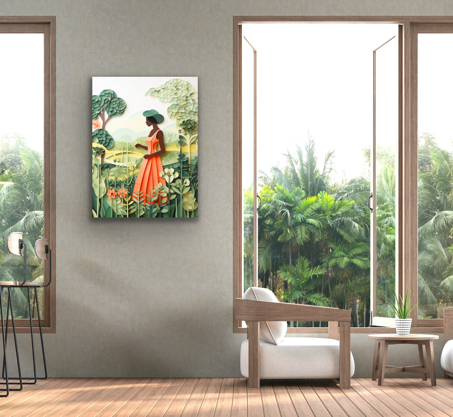 The Garden Stroll | Stretched Canvas Print Wall Art | Black Art | African American Art