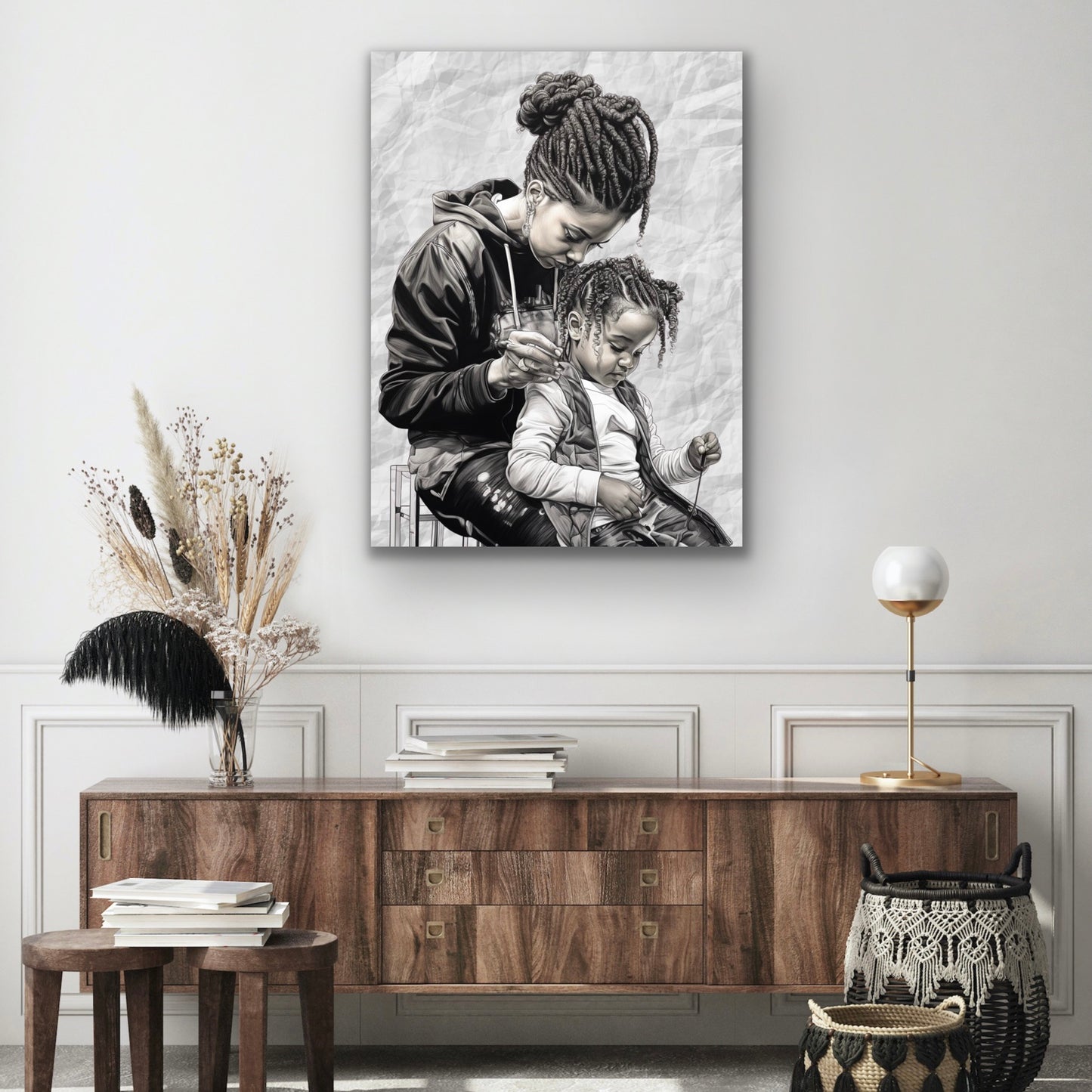 Unbreakable Bond | Stretched Canvas Print Wall Art | Black Art | African American Art