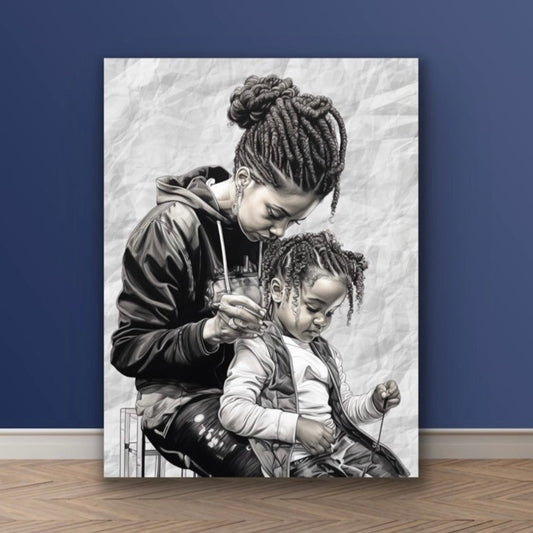 Unbreakable Bond | Stretched Canvas Print Wall Art | Black Art | African American Art