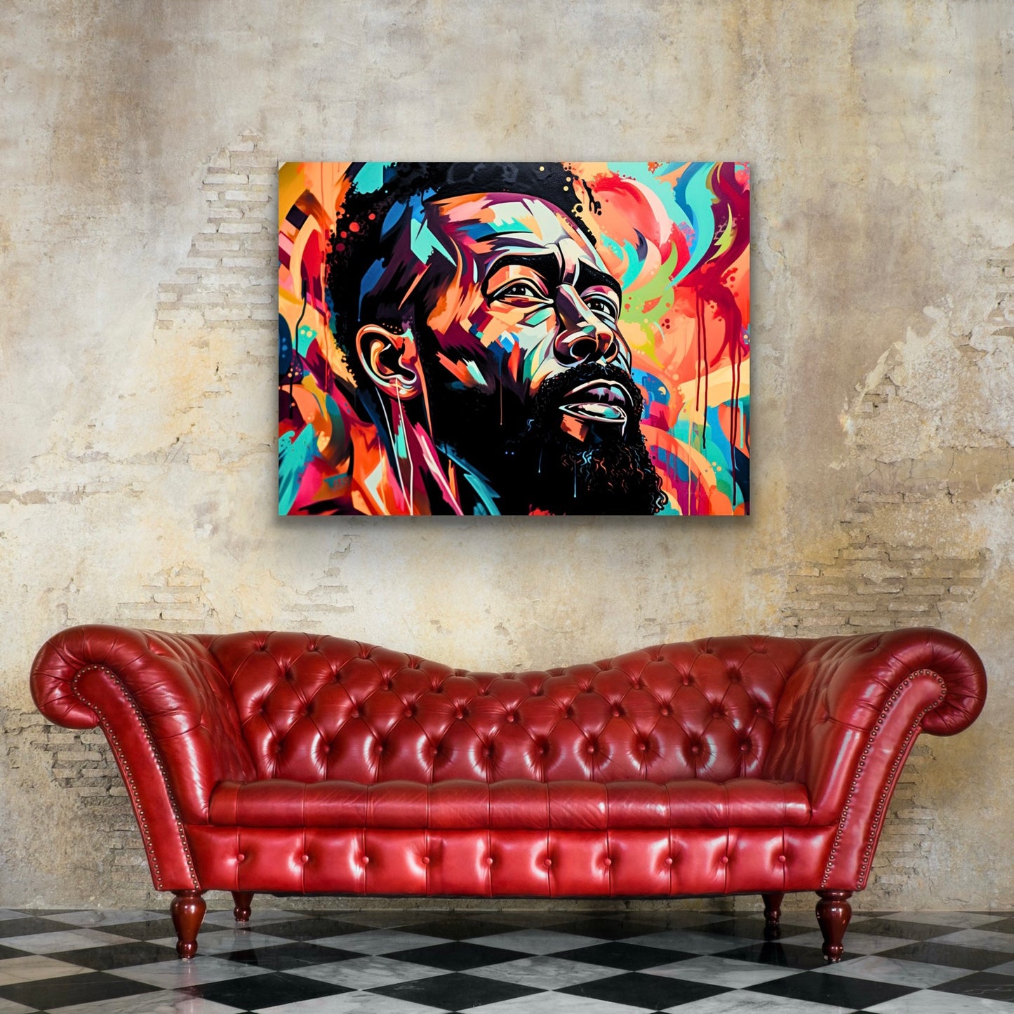 A Face of Color | Stretched Canvas Print Wall Art | Black Art | African American Art