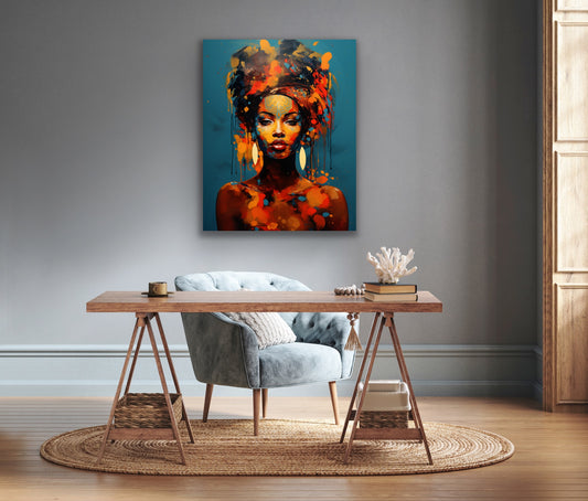 Queen To Be | Stretched Canvas Print Wall Art | Black Art | African American Art