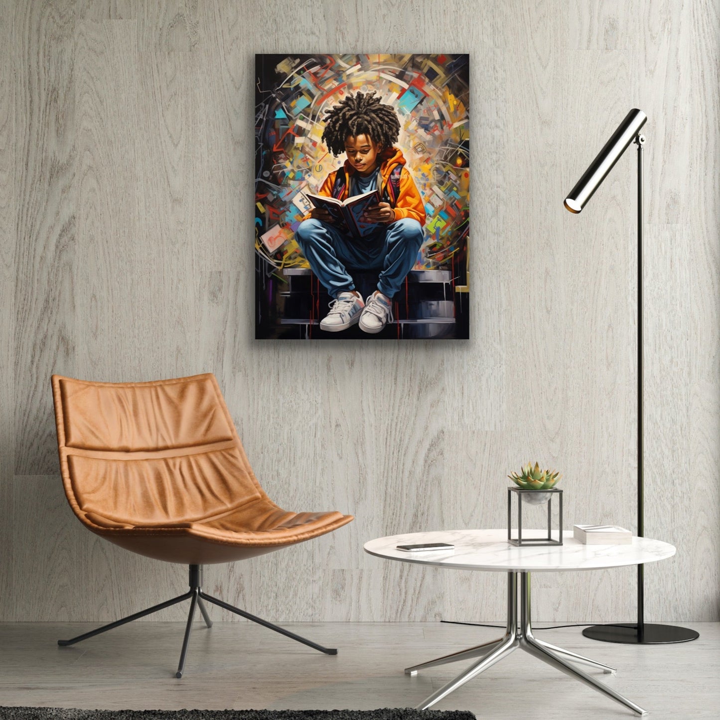 My Land of Imagination | Reading Art | Stretched Canvas Print Wall Art | Black Art | African American Art