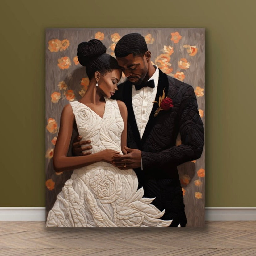 The Wedding Picture | Stretched Canvas Print Wall Art | Black Art | Af So Amazing! Black Culture The Wedding Picture | Stretched Canvas Print Wall Art | Black Art | Af So Amazing! Black Culture