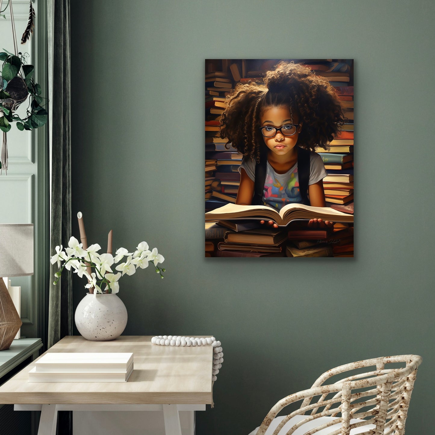 Books! | Stretched Canvas Print Wall Art | Black Art | African American Art
