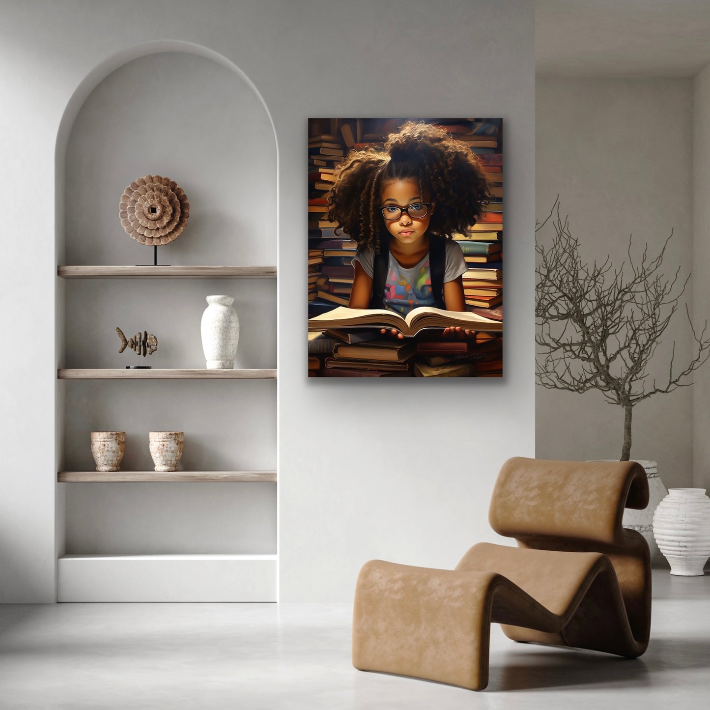 Books! | Stretched Canvas Print Wall Art | Black Art | African American Art