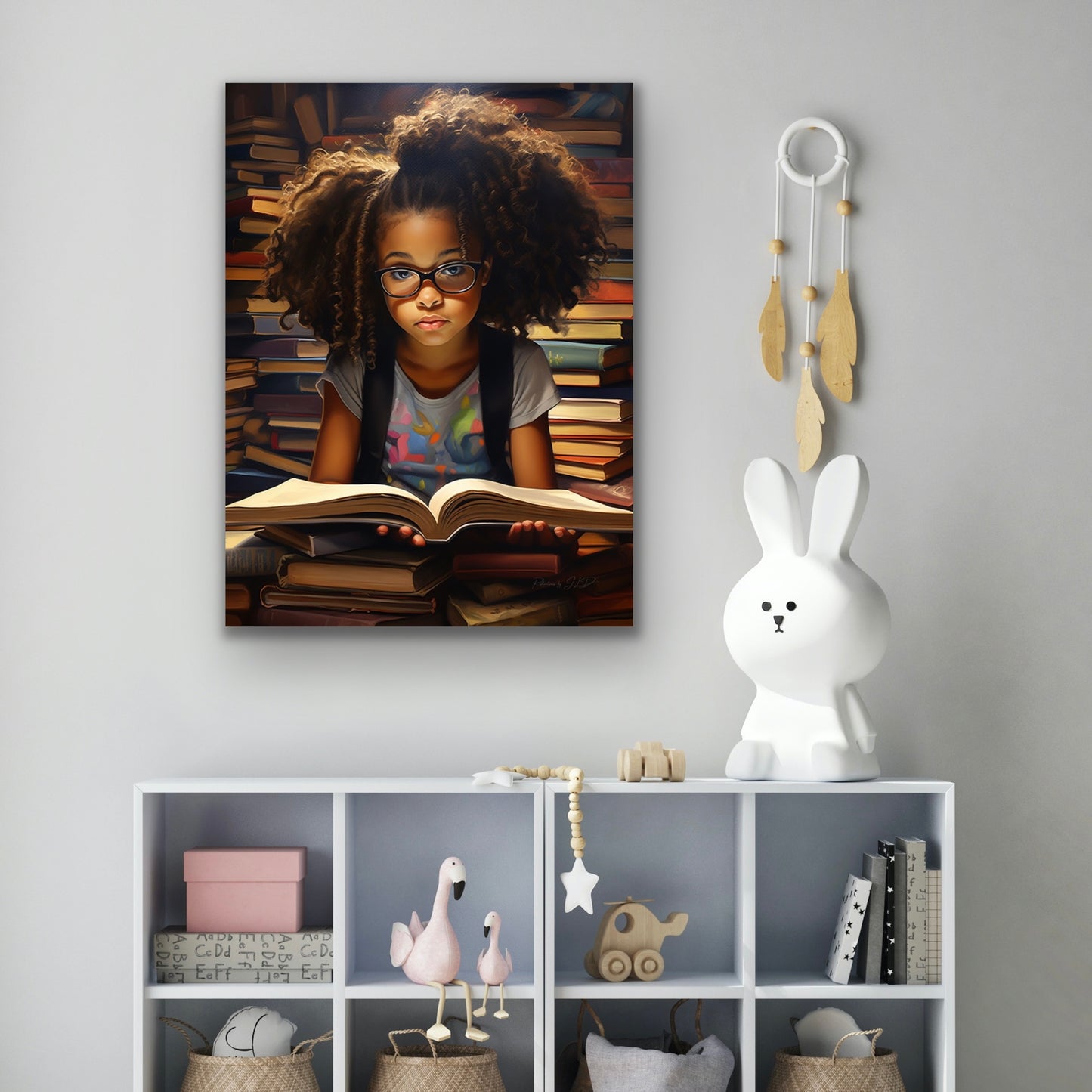 Books! | Stretched Canvas Print Wall Art | Black Art | African American Art
