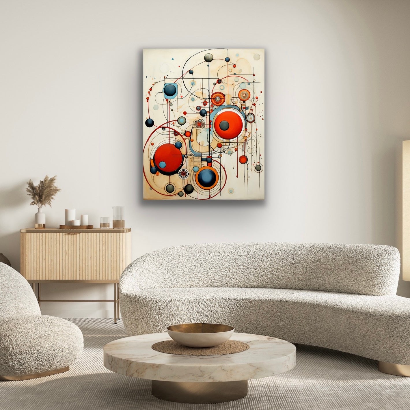 Circles in Motion | Stretched Canvas Print Wall Art | African American Art | Staging Art