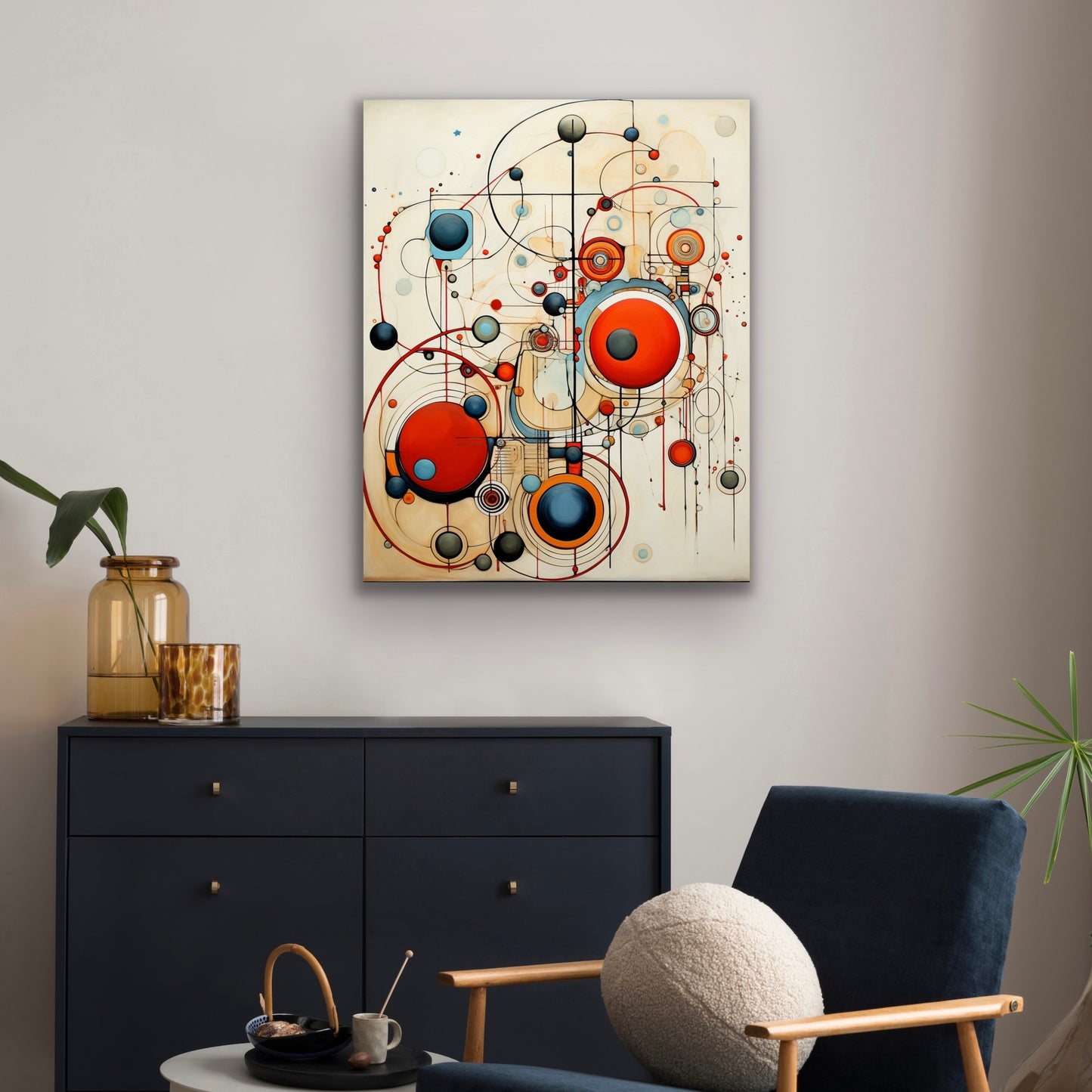 Circles in Motion | Stretched Canvas Print Wall Art | African American Art | Staging Art