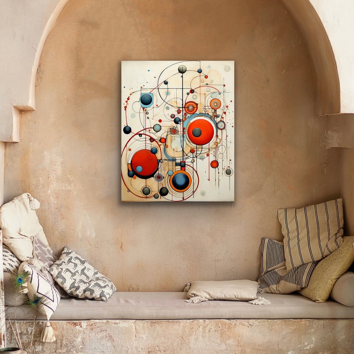 Circles in Motion | Stretched Canvas Print Wall Art | African American Art | Staging Art