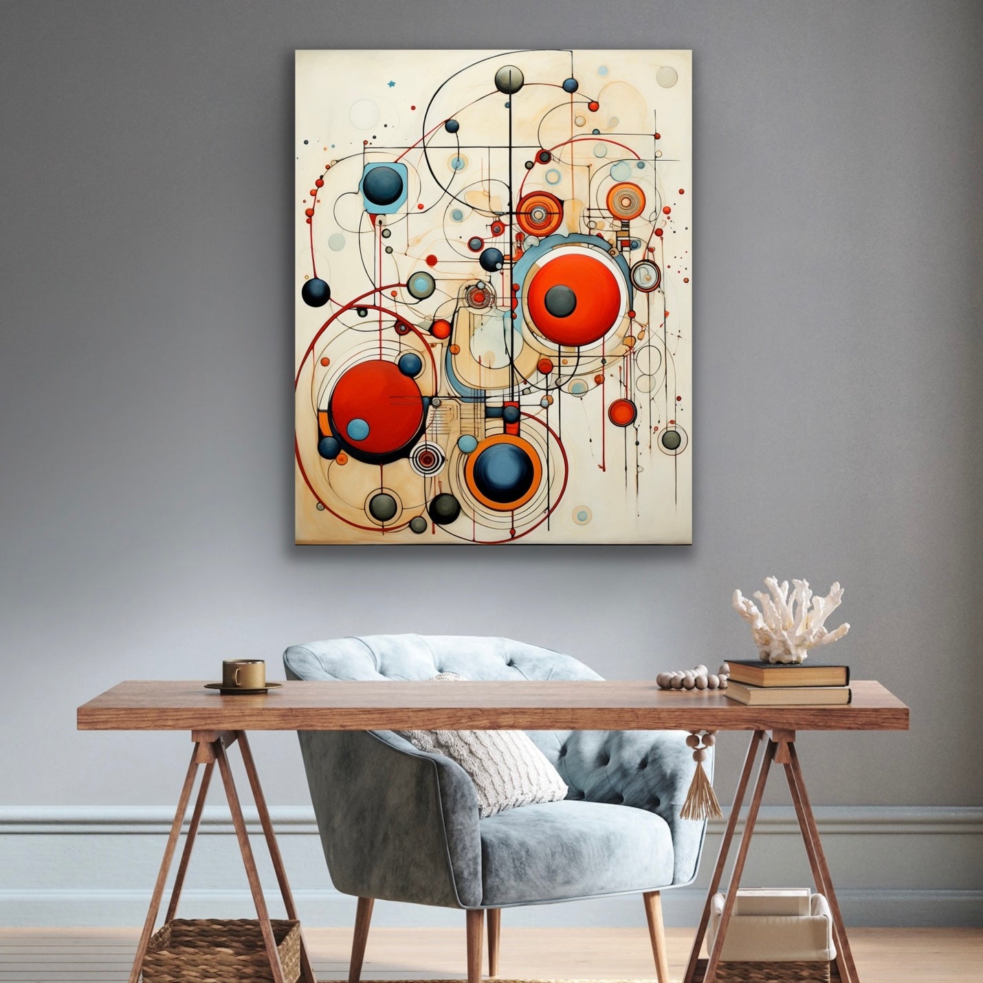 Circles in Motion | Stretched Canvas Print Wall Art | African American Art | Staging Art