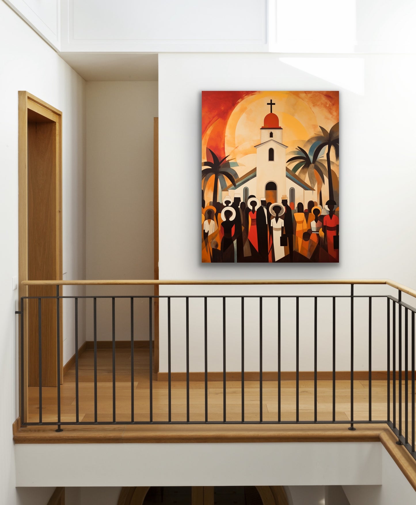 The Fellowship | Stretched Canvas Print Wall Art | Black Art | African American Art | Black Church Art