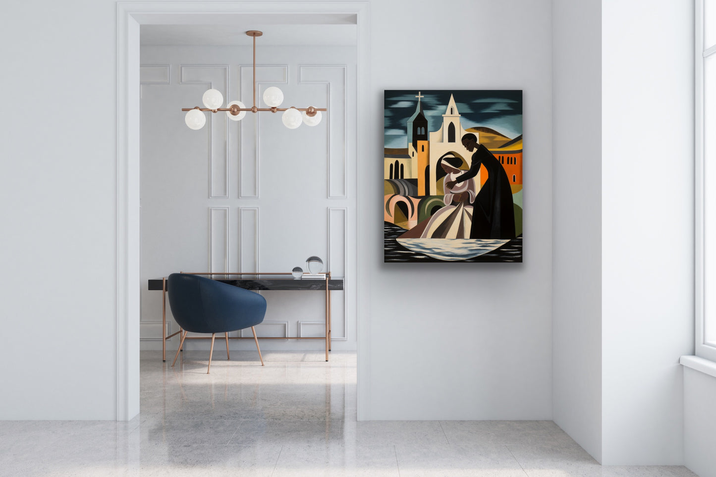 Wade In The Water | Stretched Canvas Print Wall Art | Black Art | African American Art | Black Church Art