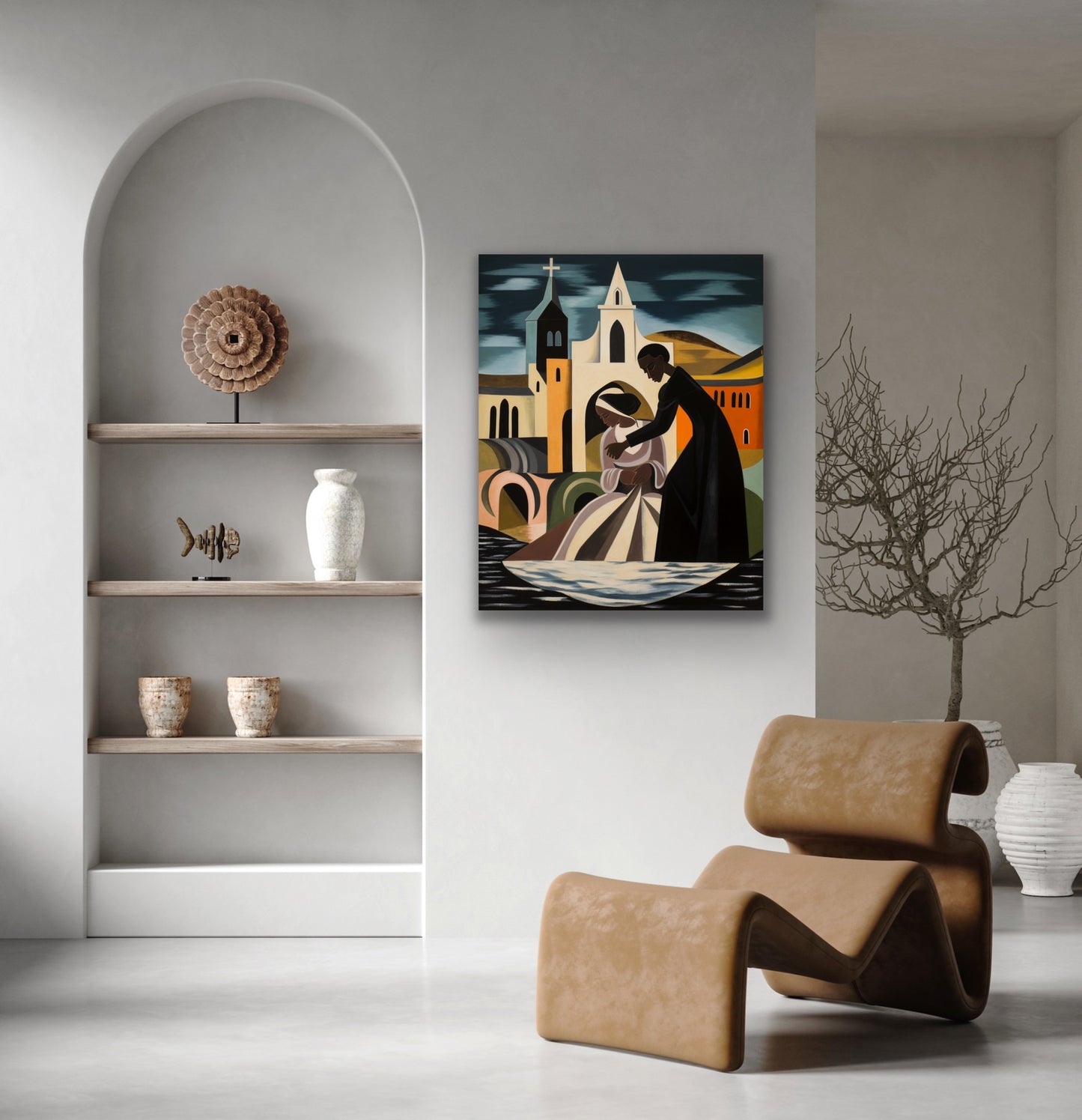 Wade In The Water | Stretched Canvas Print Wall Art | Black Art | African American Art | Black Church Art