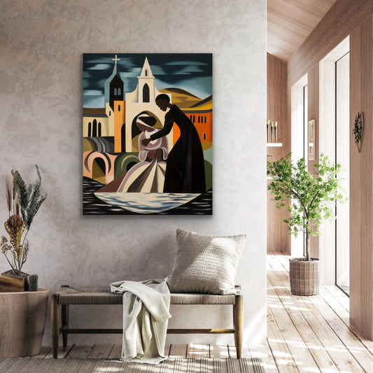 Wade In The Water | Stretched Canvas Print Wall Art | Black Art | African American Art | Black Church Art