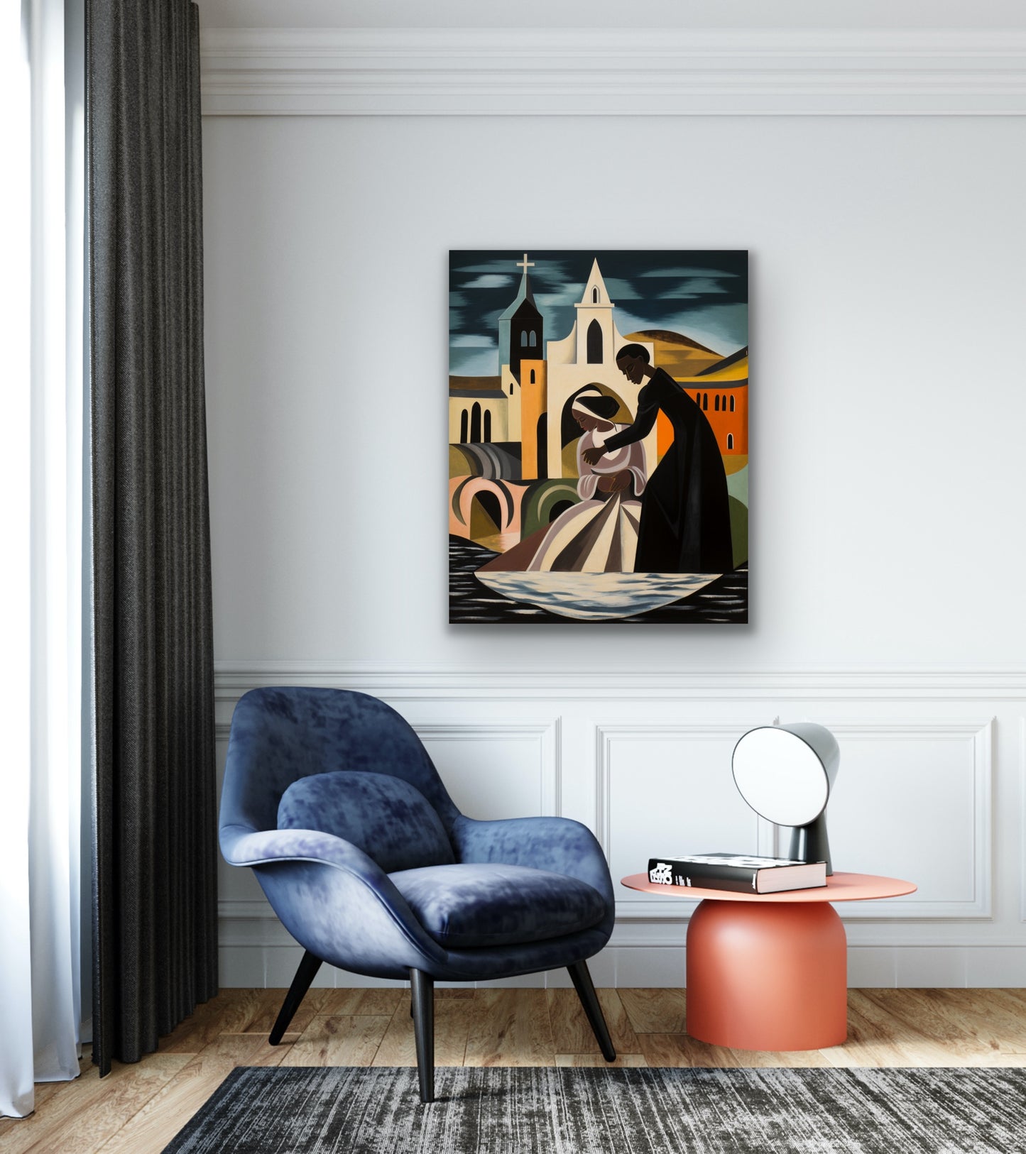 Wade In The Water | Stretched Canvas Print Wall Art | Black Art | African American Art | Black Church Art