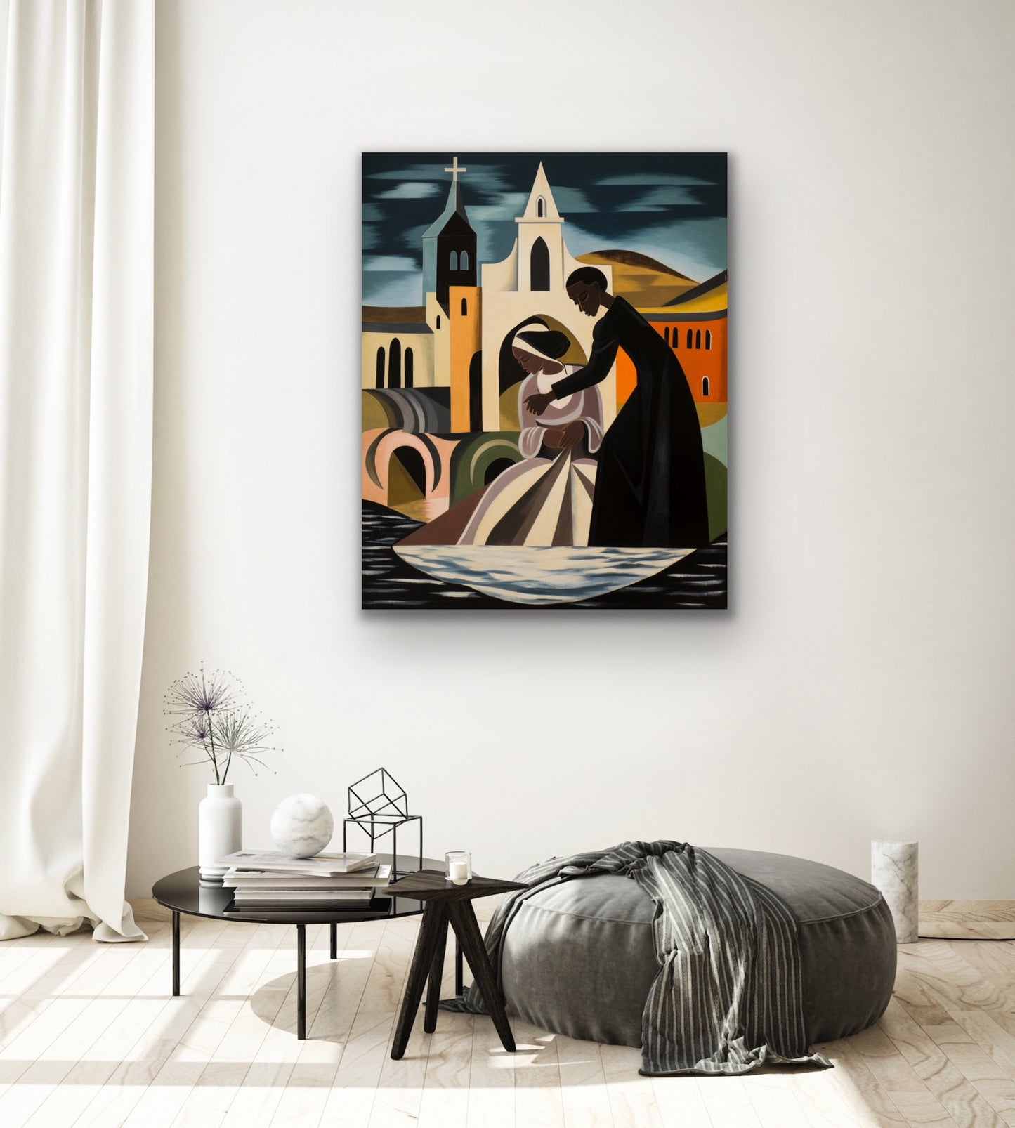 Wade In The Water | Stretched Canvas Print Wall Art | Black Art | African American Art | Black Church Art