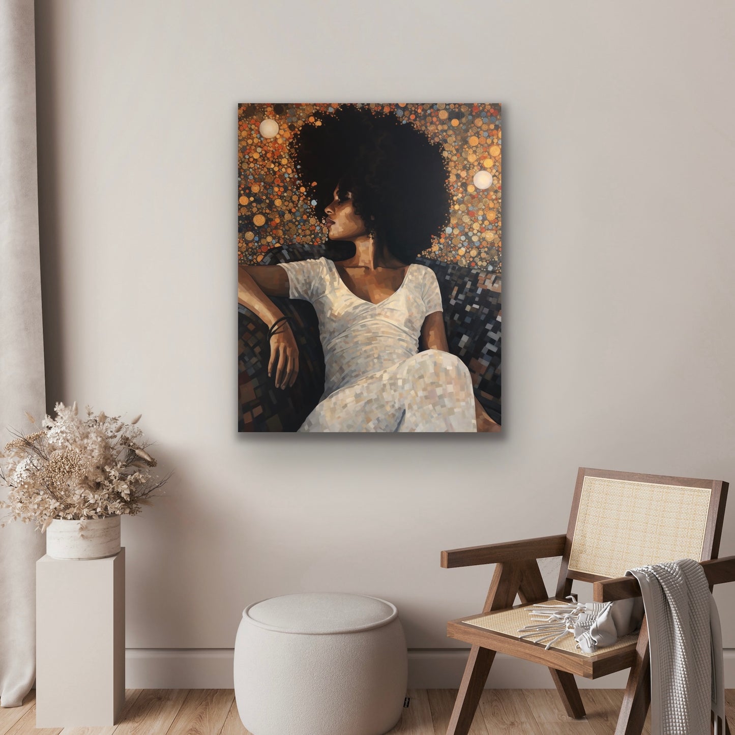 On My Mama | Stretched Canvas Print Wall Art | Black Art | African American Art