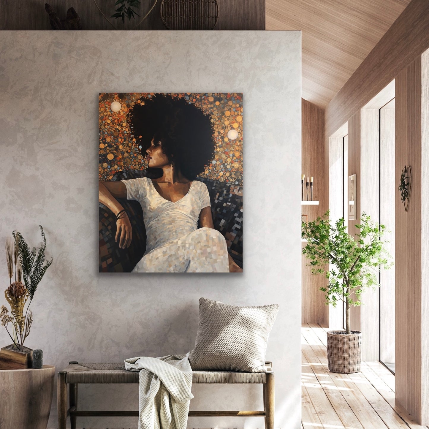 On My Mama | Stretched Canvas Print Wall Art | Black Art | African American Art