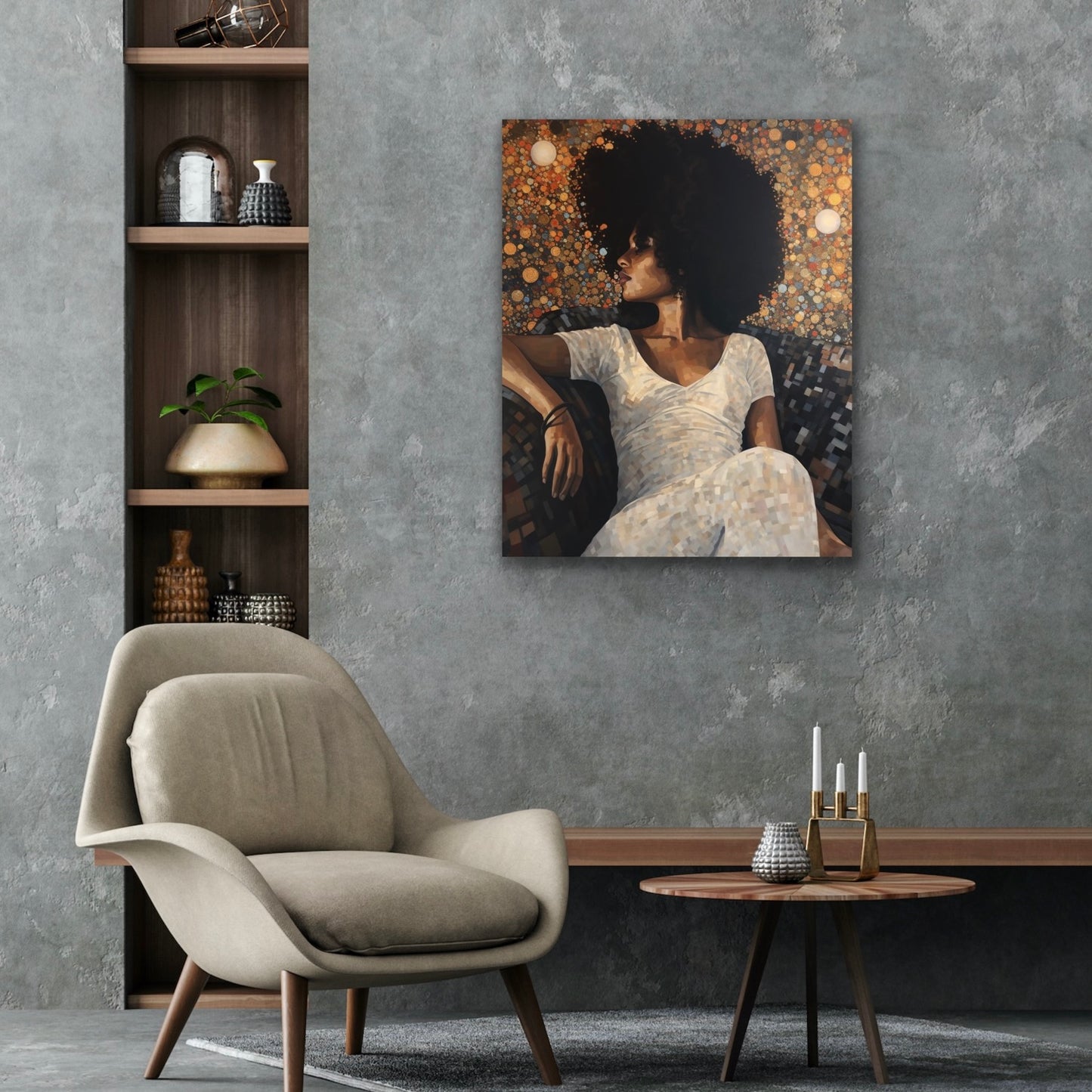 On My Mama | Stretched Canvas Print Wall Art | Black Art | African American Art