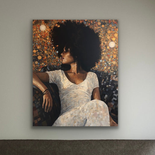 On My Mama | Stretched Canvas Print Wall Art | Black Art | African American Art