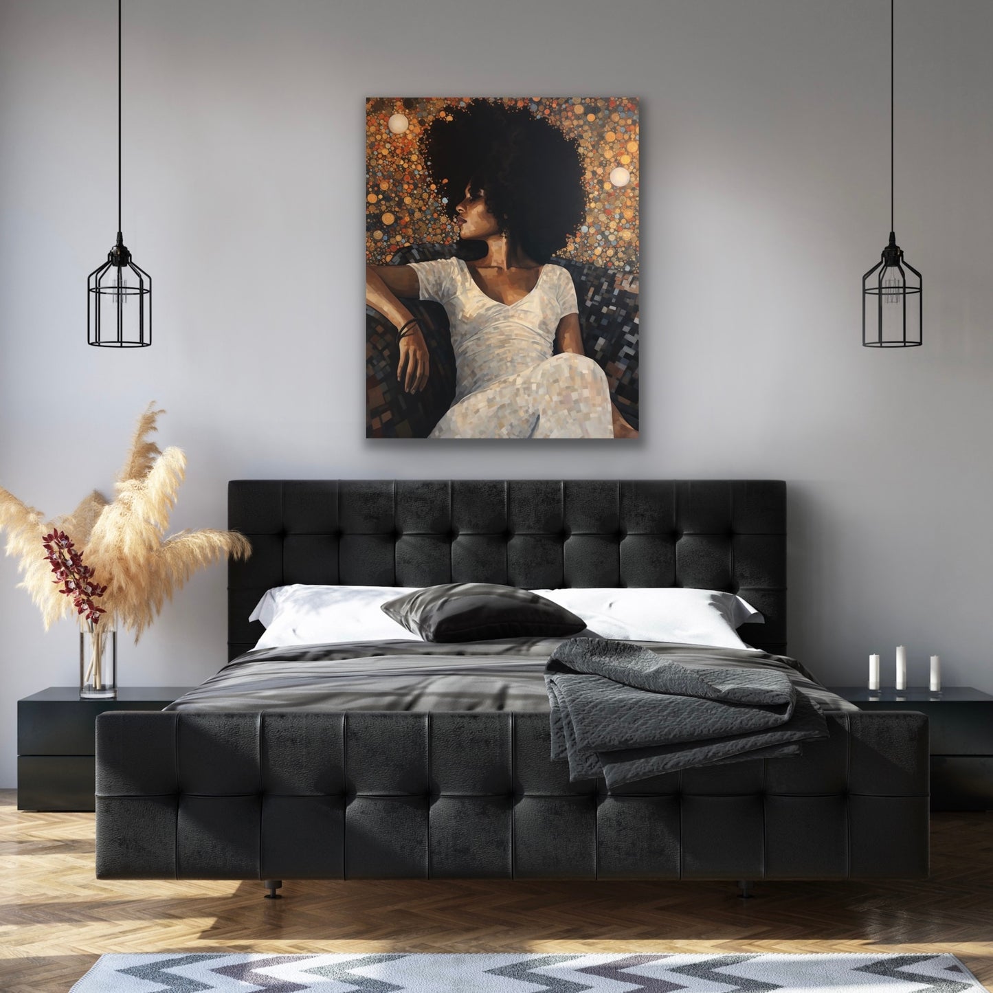 On My Mama | Stretched Canvas Print Wall Art | Black Art | African American Art
