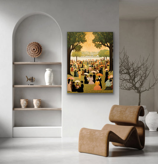 The Family Reunion by Reflections by JLD - Black Families gather for a family reunion coinciding with an early Juneteenth celebration. Black Art. African American Art.