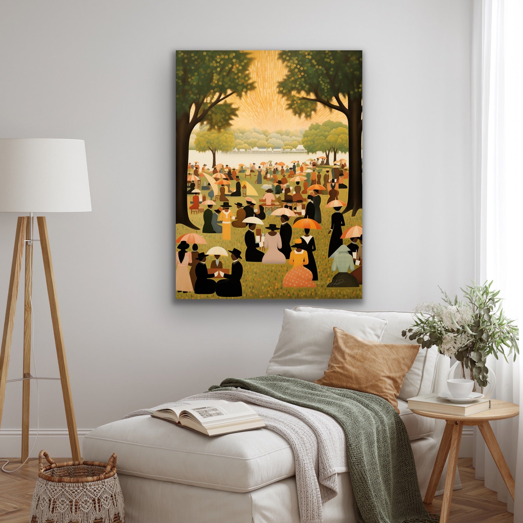 The Family Reunion by Reflections by JLD - Black Families gather for a family reunion coinciding with an early Juneteenth celebration. Black Art. African American Art.