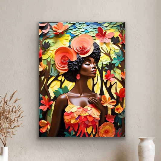Sun Kissed Garden | Stretched Canvas Print Wall Art | Black Art | African American Art