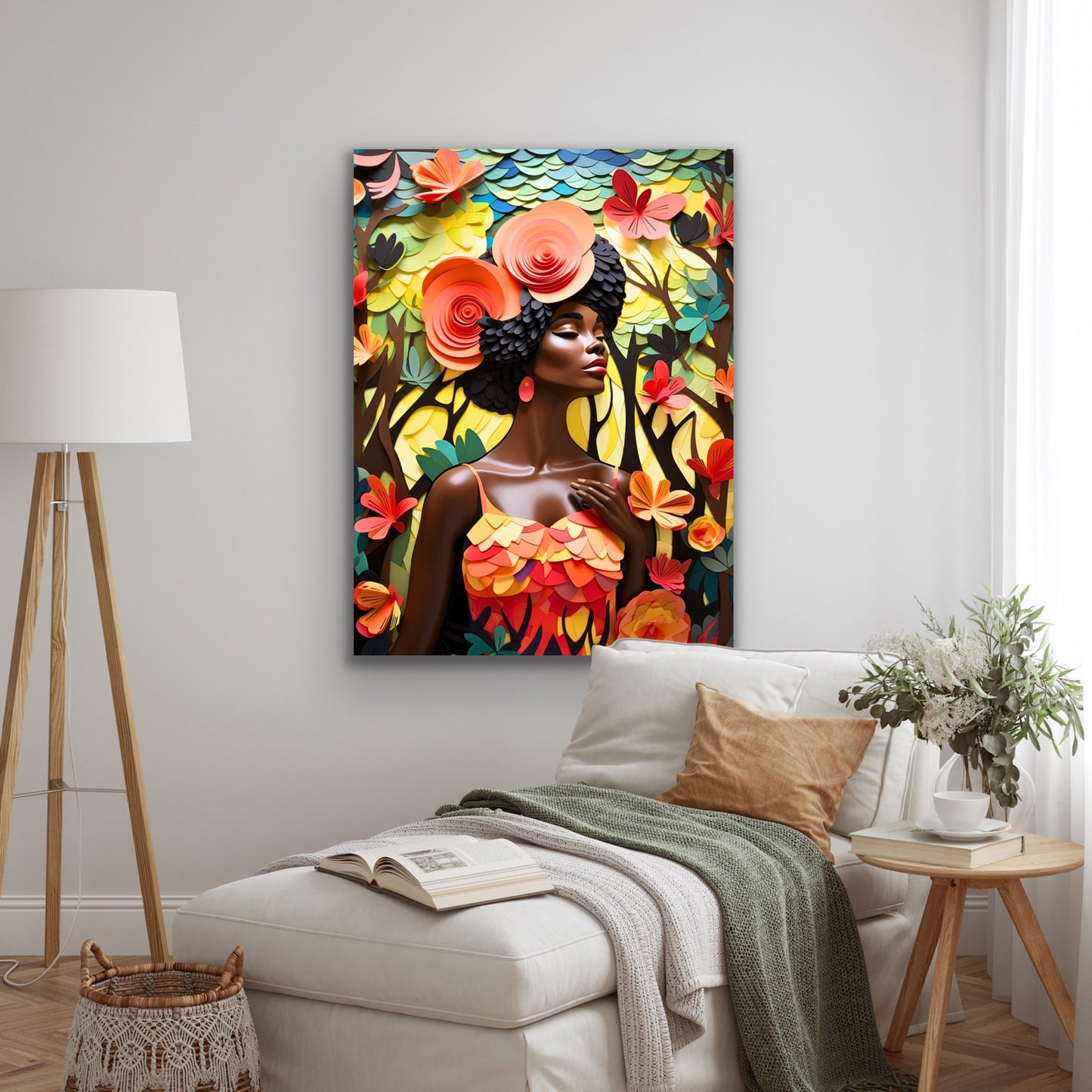 Sun Kissed Garden | Stretched Canvas Print Wall Art | Black Art | African American Art