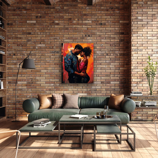 You and I | Stretched Canvas Print Wall Art | Black Art | African American Art | Black Love