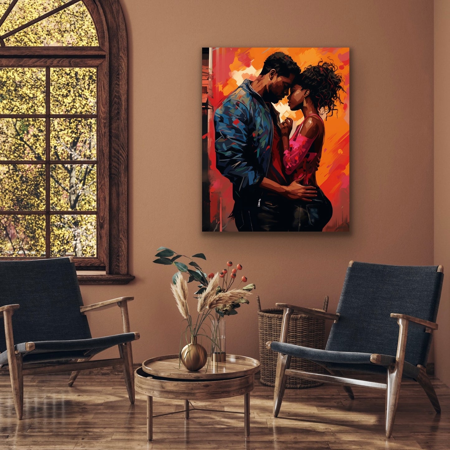 You and I | Stretched Canvas Print Wall Art | Black Art | African American Art | Black Love