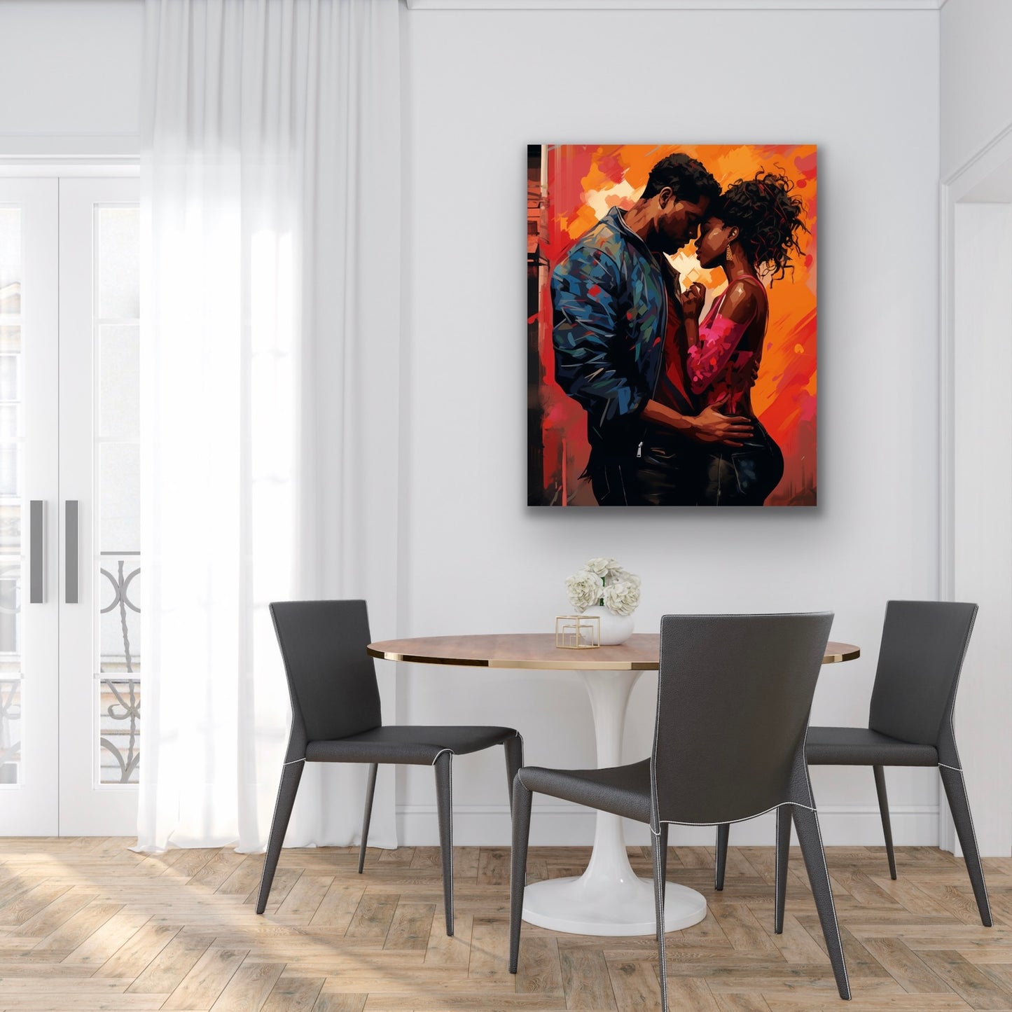 You and I | Stretched Canvas Print Wall Art | Black Art | African American Art | Black Love