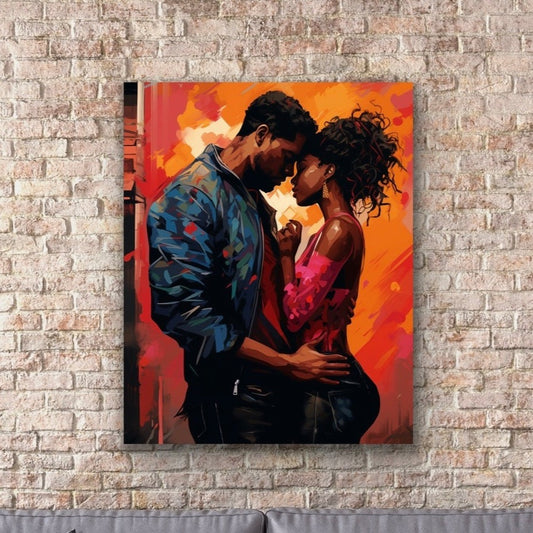 You and I | Stretched Canvas Print Wall Art | Black Art | African American Art | Black Love