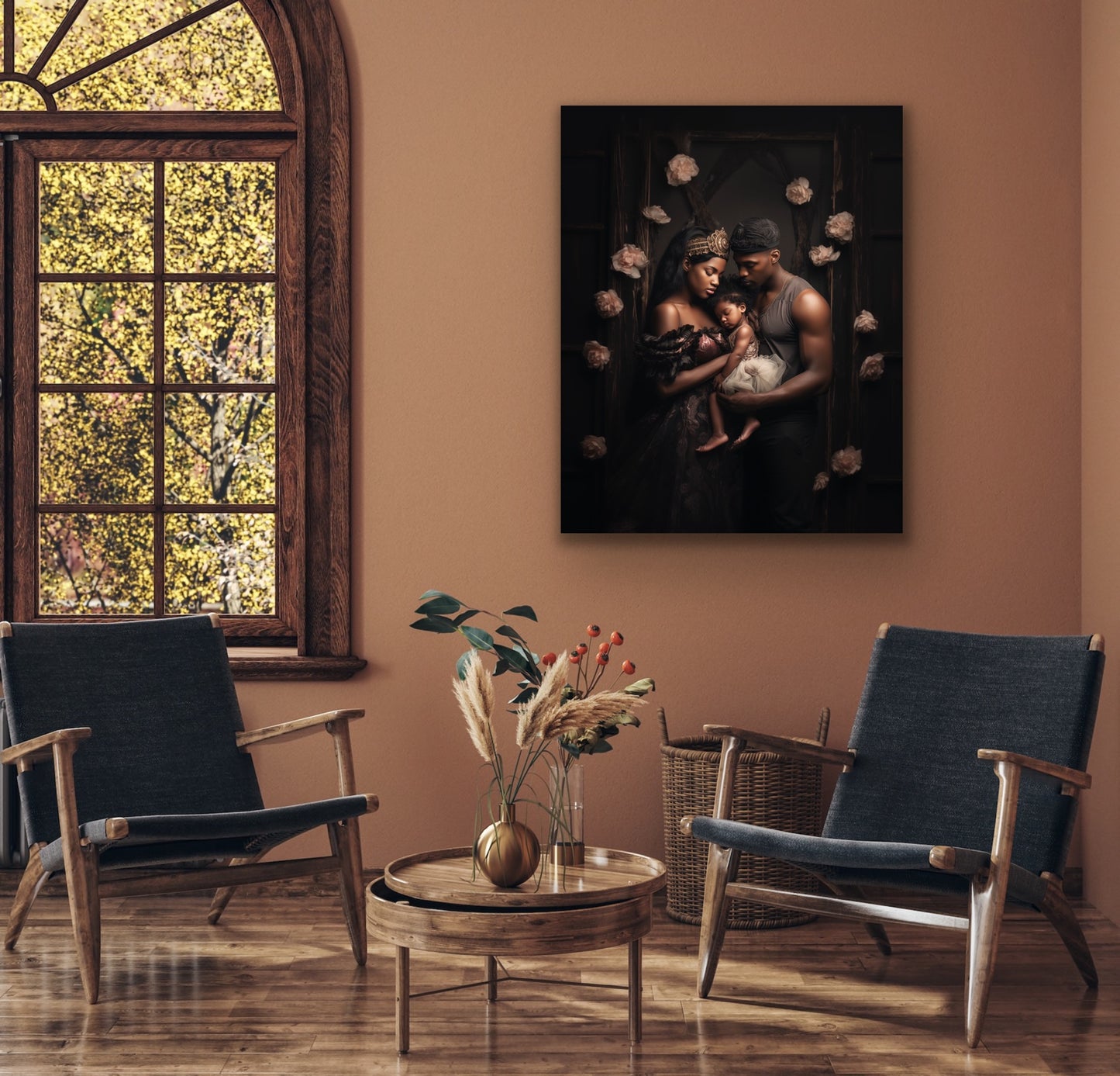The Family Bond | Stretched Canvas Print Wall Art | Black Art | African American Art | Black Love