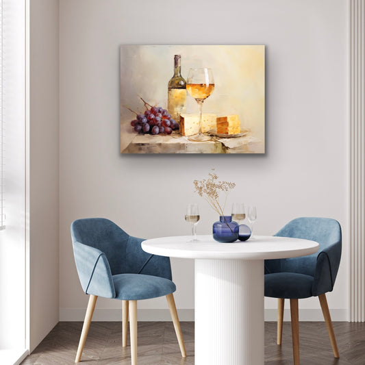 Wine and Cheese  | Stretched Canvas Print Wall Art | African American Art | Staging Art