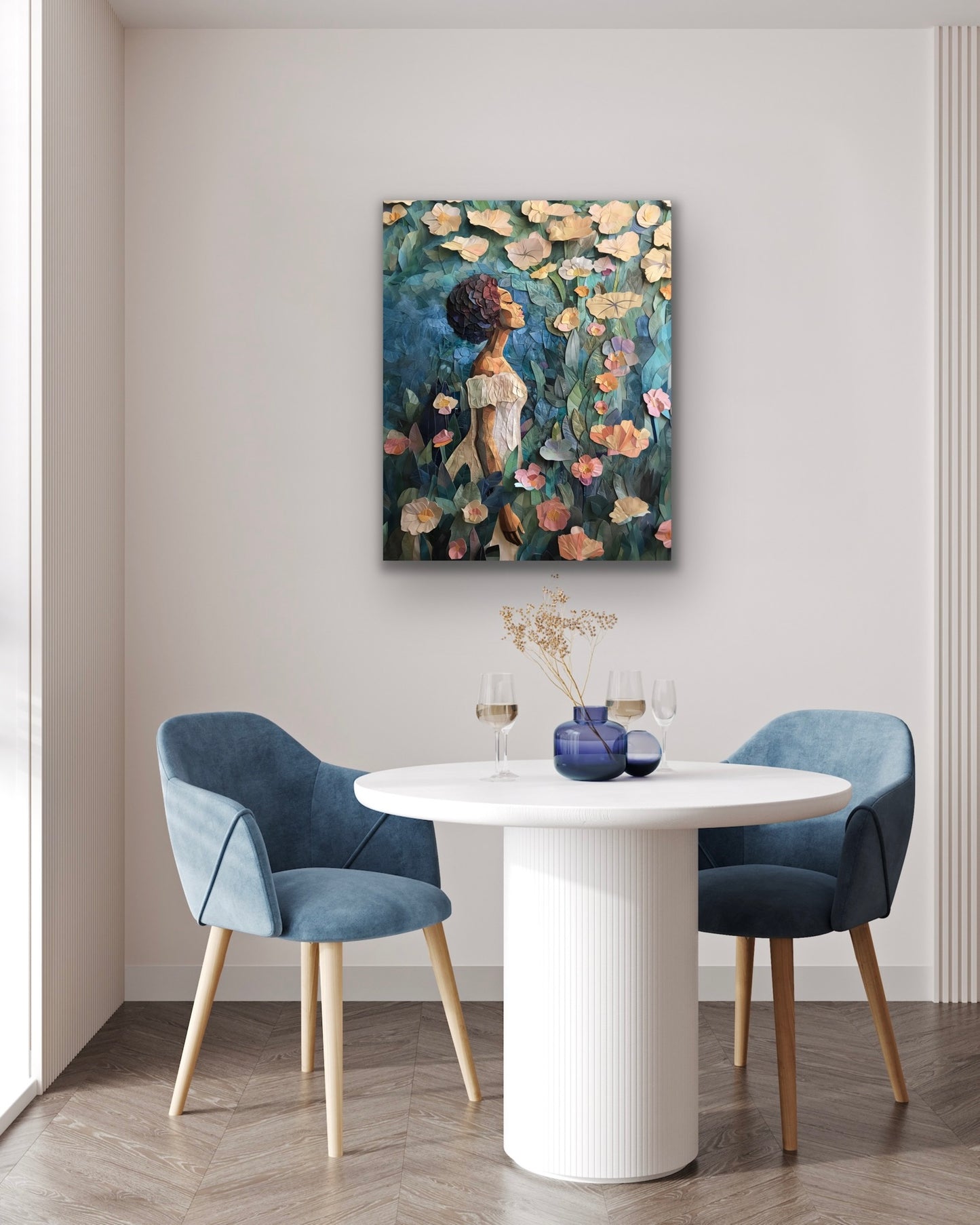 A Night In the Garden | Stretched Canvas Print Wall Art | Black Art | African American Art