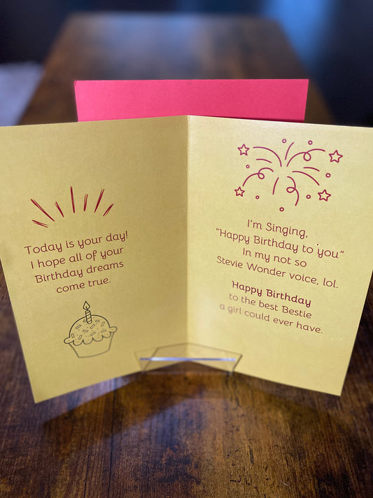 "Happy Birthday Sis" Greeting Card (Inside)