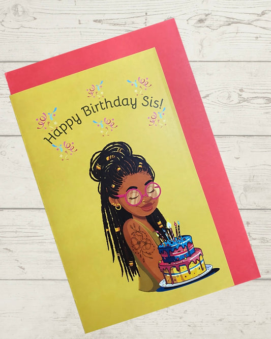 "Happy Birthday Sis" Greeting Card