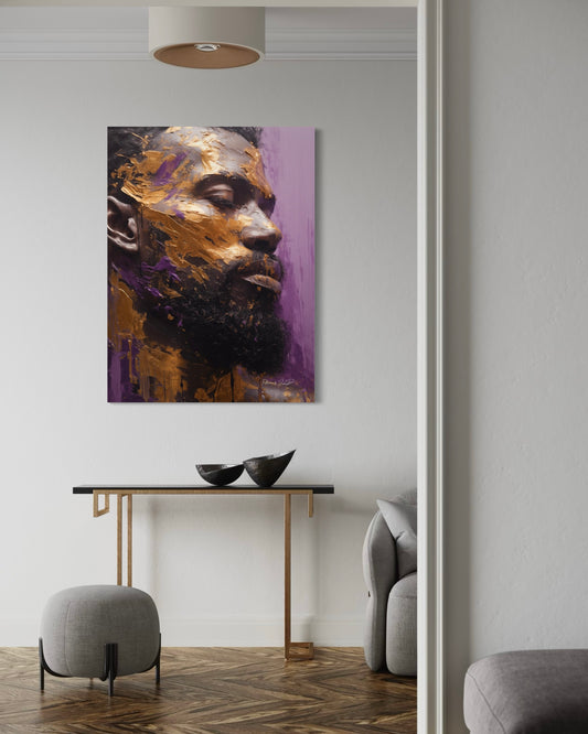A Royal Man | Black Wall Art |Stretched Canvas Print Wall Art | Black Art | African American Art