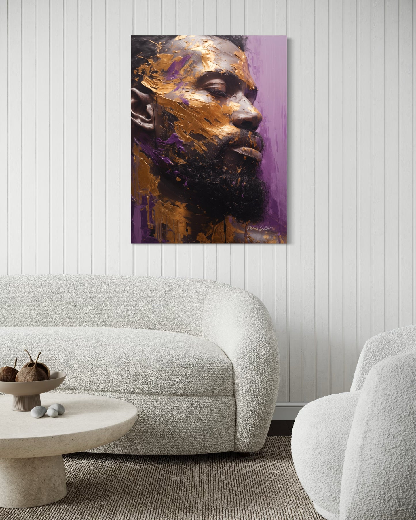 A Royal Man | Black Wall Art |Stretched Canvas Print Wall Art | Black Art | African American Art